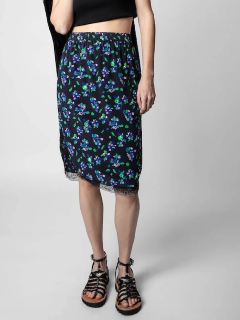 Zadig & Voltaire Jozy Bianca
Flower Silk Skirt NWT